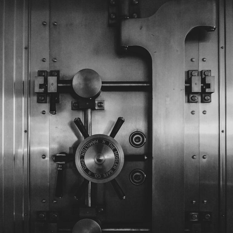 Steel bank vault door